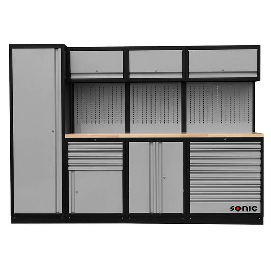 Sonic MSS 2803mm Schrankwand mit Holz-Arbeitsplatte