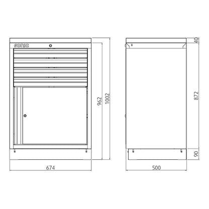 Sonic MSS 674mm Schrank mit Türe ohne Arbeitsplatte