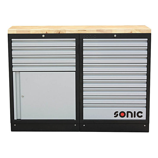 Sonic MSS 1348mm Schrankwand mit Holz-Arbeitsplatte