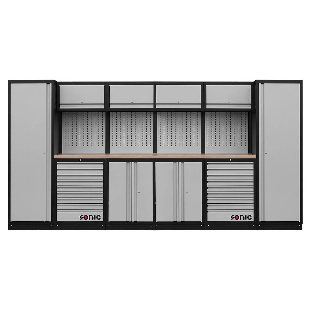 Sonic MSS 3916mm Schrankwand mit Holz-Arbeitsplatte