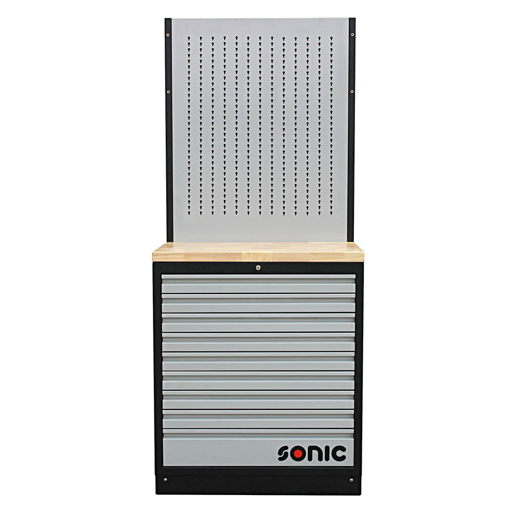 Sonic MSS 845mm Schrankwand mit Holz-Arbeitsplatte