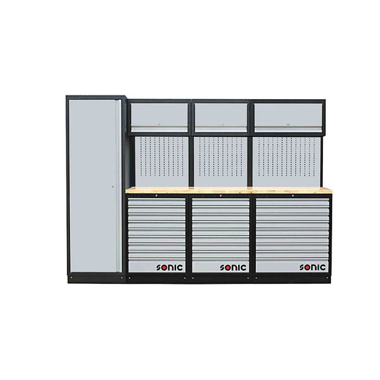 Sonic MSS 2803mm Schrankwand mit Holz-Arbeitsplatte