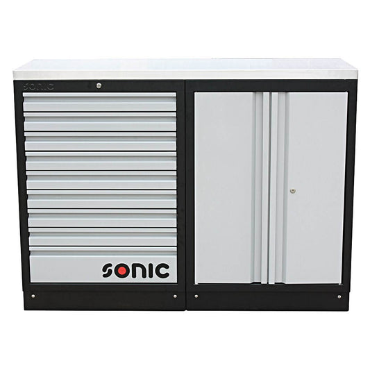Sonic MSS 1348mm Schrankwand mit Edelstahl-Arbeitsplatte