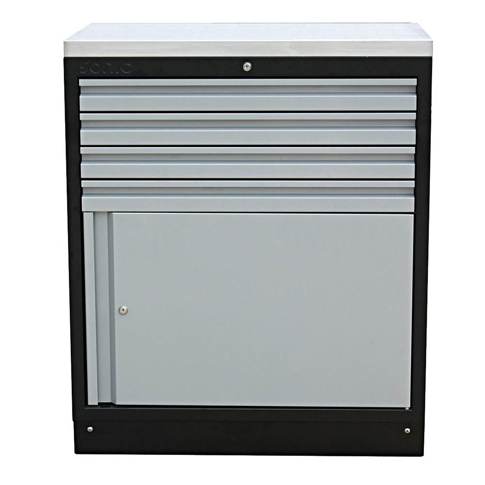 Sonic MSS 845mm Schrank mit Türe mit Edelstahl-Arbeitsplatte