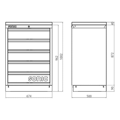 Sonic MSS 674mm Schrank ohne Arbeitsplatte