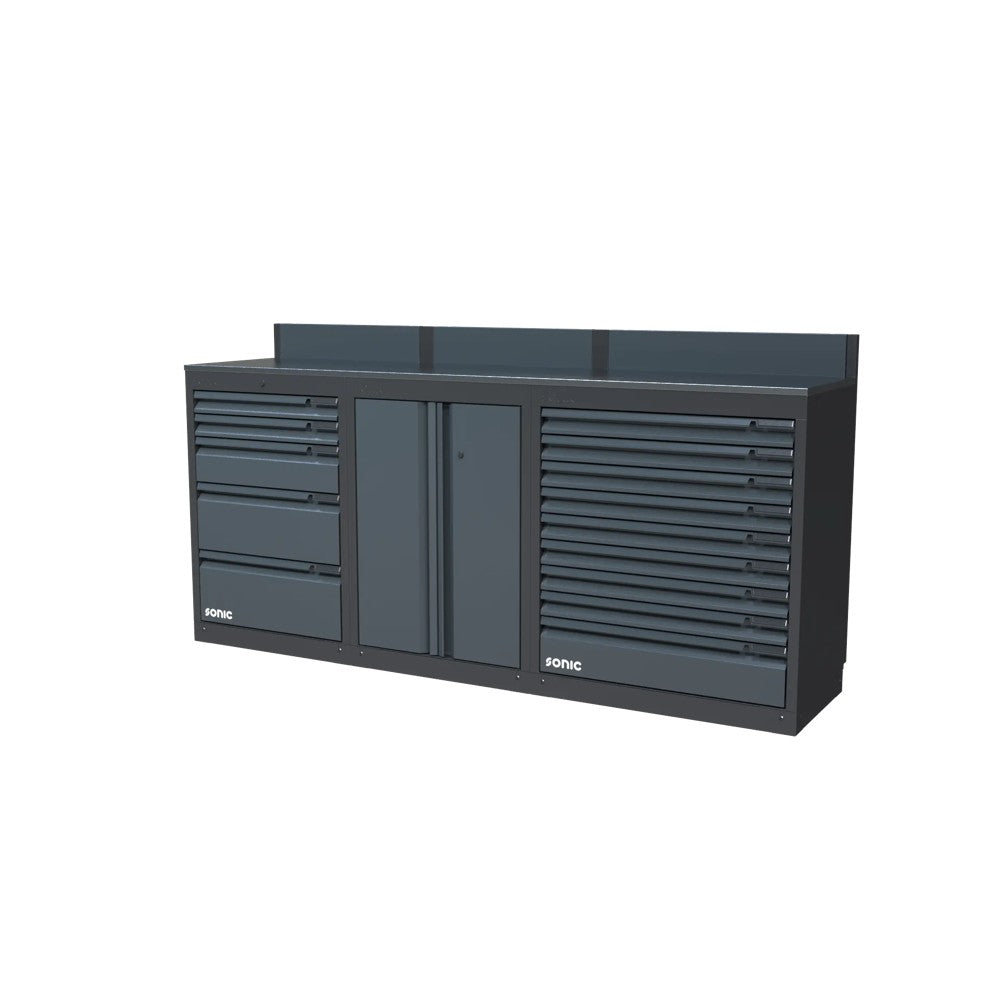 Sonic NEXT MSS Schrankwand mit Edelstahlarbeitsplatte niedrig 2193 mm - 4930501