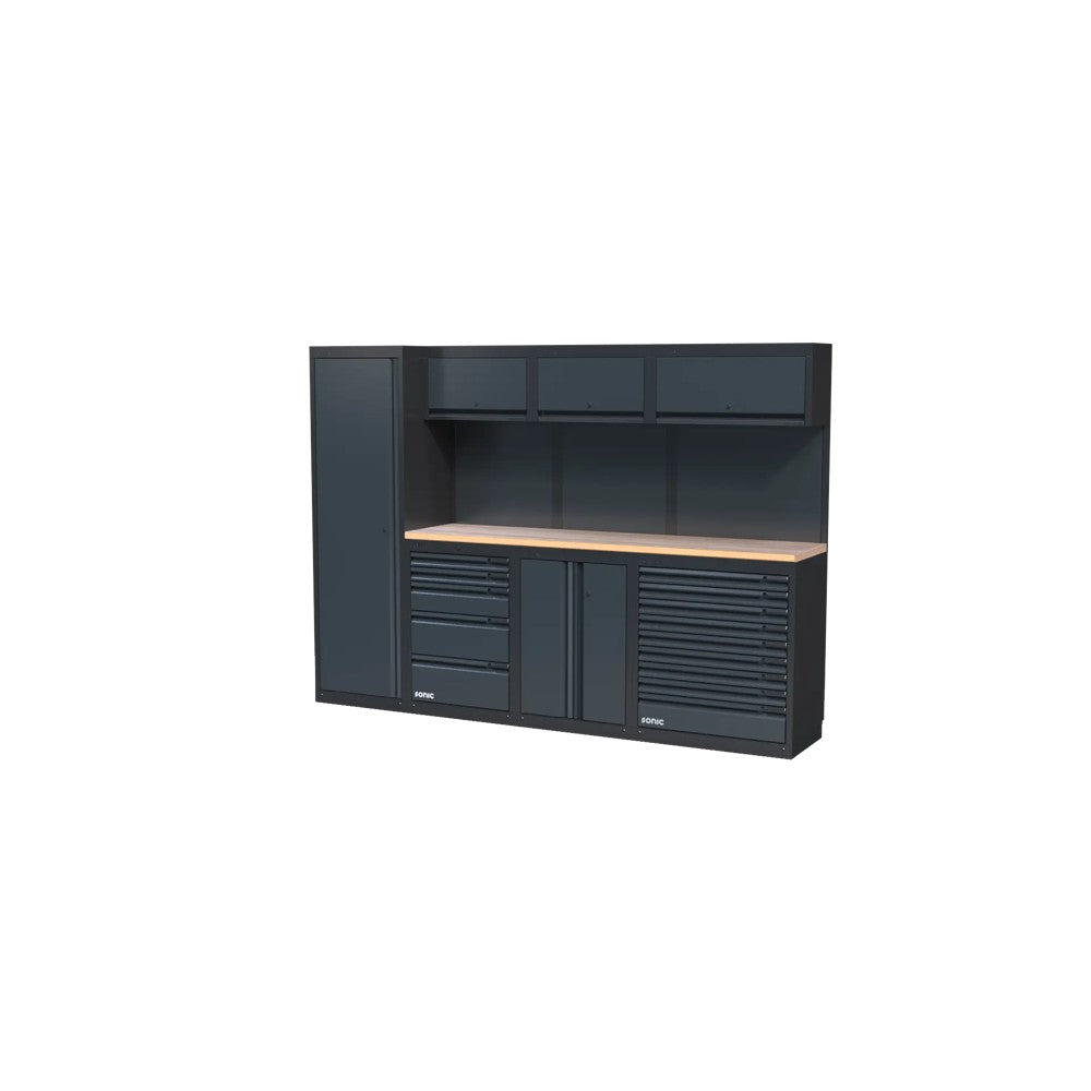 Sonic NEXT MSS Schrankwand mit Holzarbeitsplatte hoch 2803 mm - 4930604