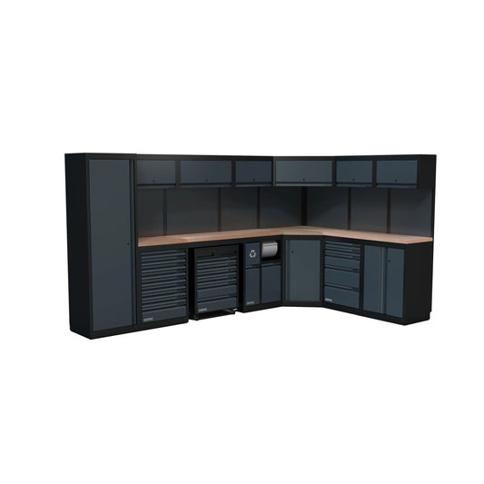 Sonic NEXT MSS Schrankwand mit Holzarbeitsplatte hoch 5026 mm - 4930606