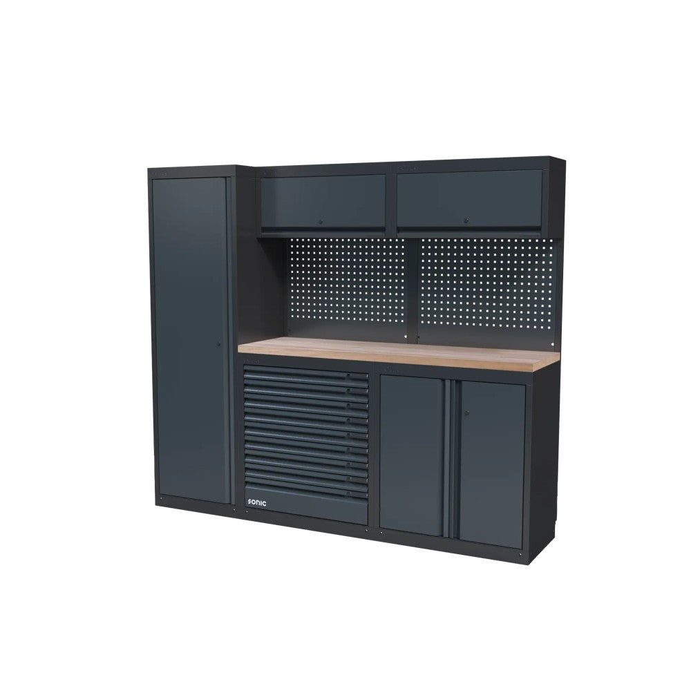 Sonic NEXT MSS Schrankwand mit Holzarbeitsplatte hoch 2300 mm - 4930802