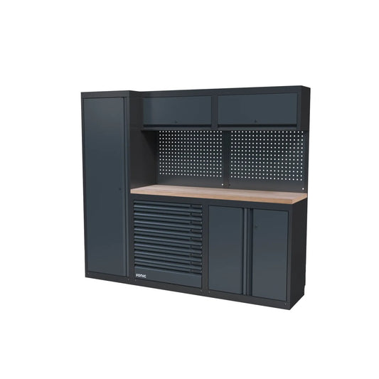Sonic NEXT MSS Schrankwand mit Holzarbeitsplatte hoch 2300 mm - 4930802