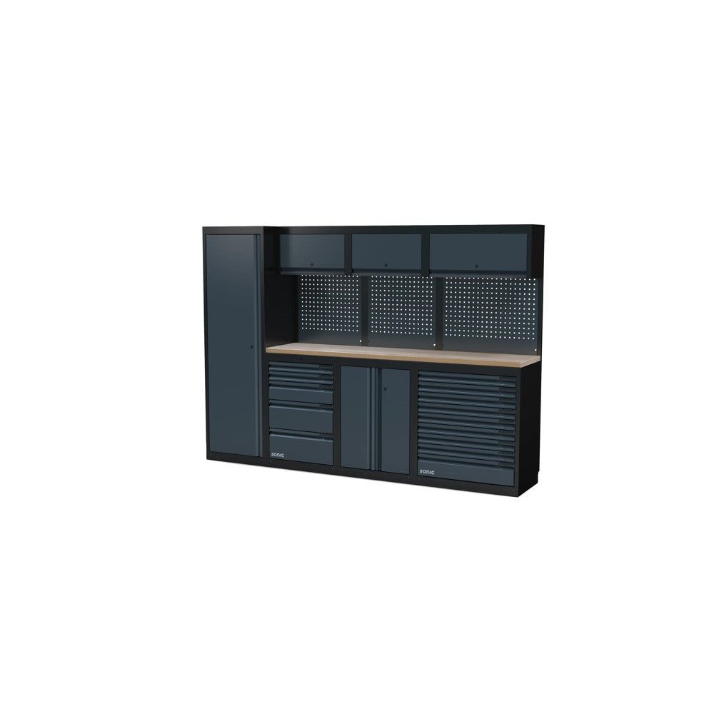 Sonic NEXT MSS Schrankwand mit Holzarbeitsplatte hoch 2803 mm - 4930804