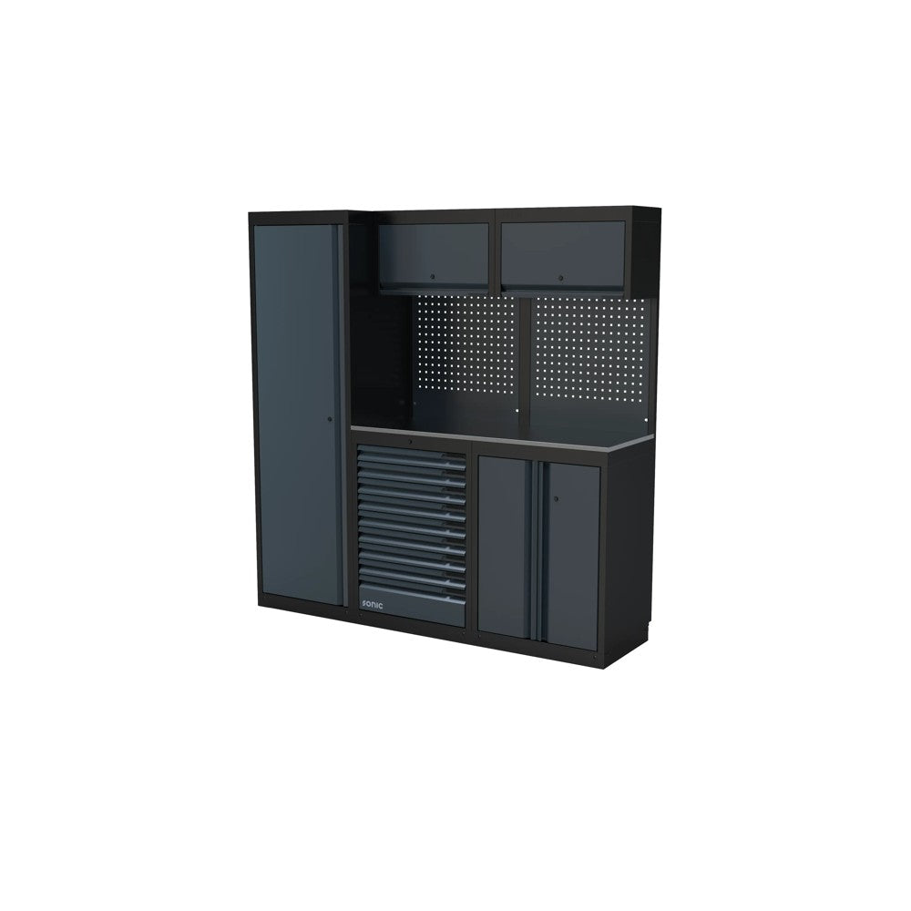 Sonic NEXT MSS Schrankwand mit Edelstahlarbeitsplatte hoch 1958 mm - 4930901