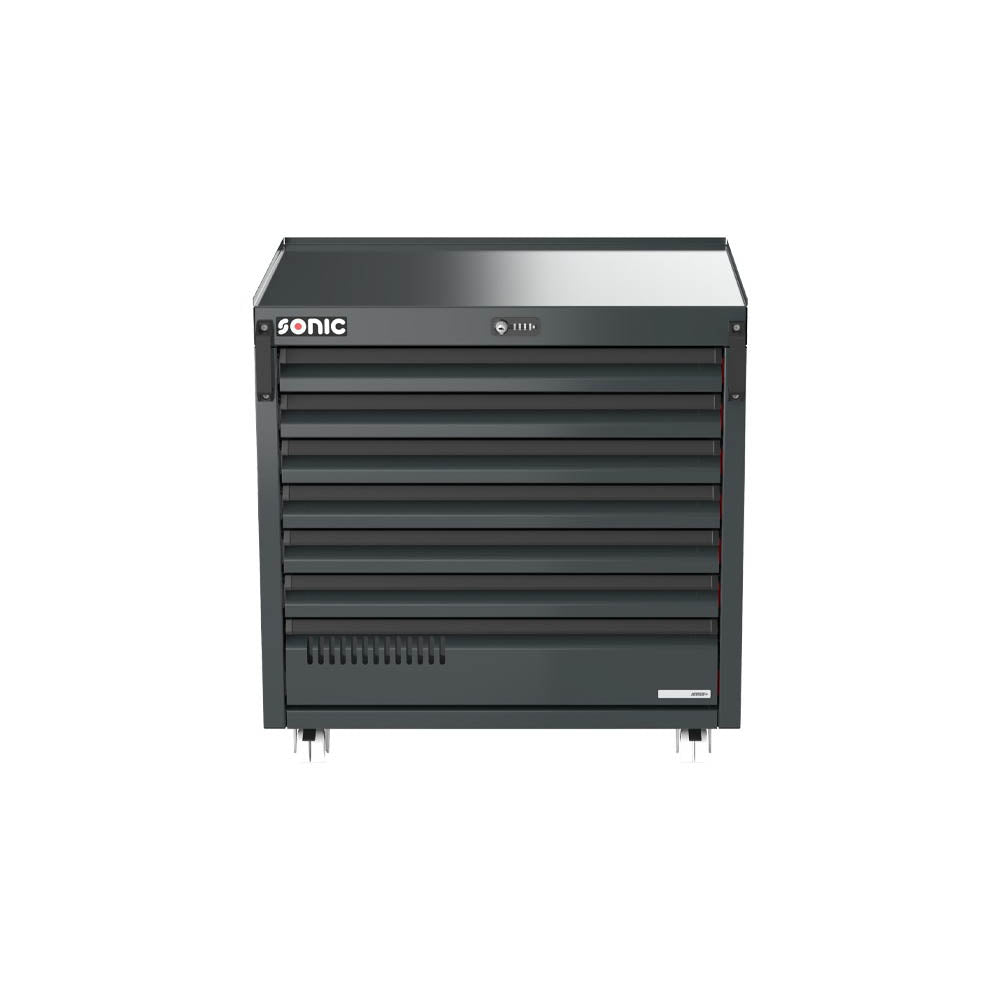 Sonic MSS+ 870mm fahrbarer Schrank, extra tief, 7 Schubladen
