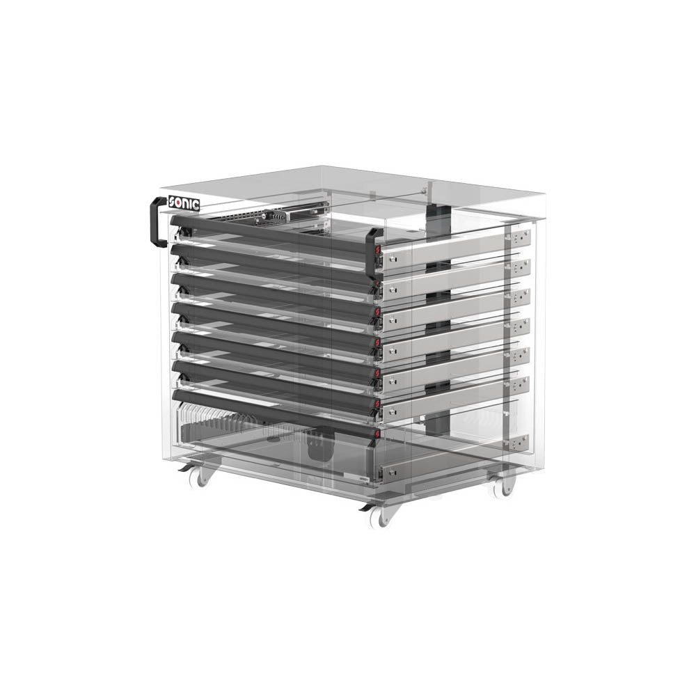 Sonic MSS+ 870mm fahrbarer Schrank, extra tief, 7 Schubladen