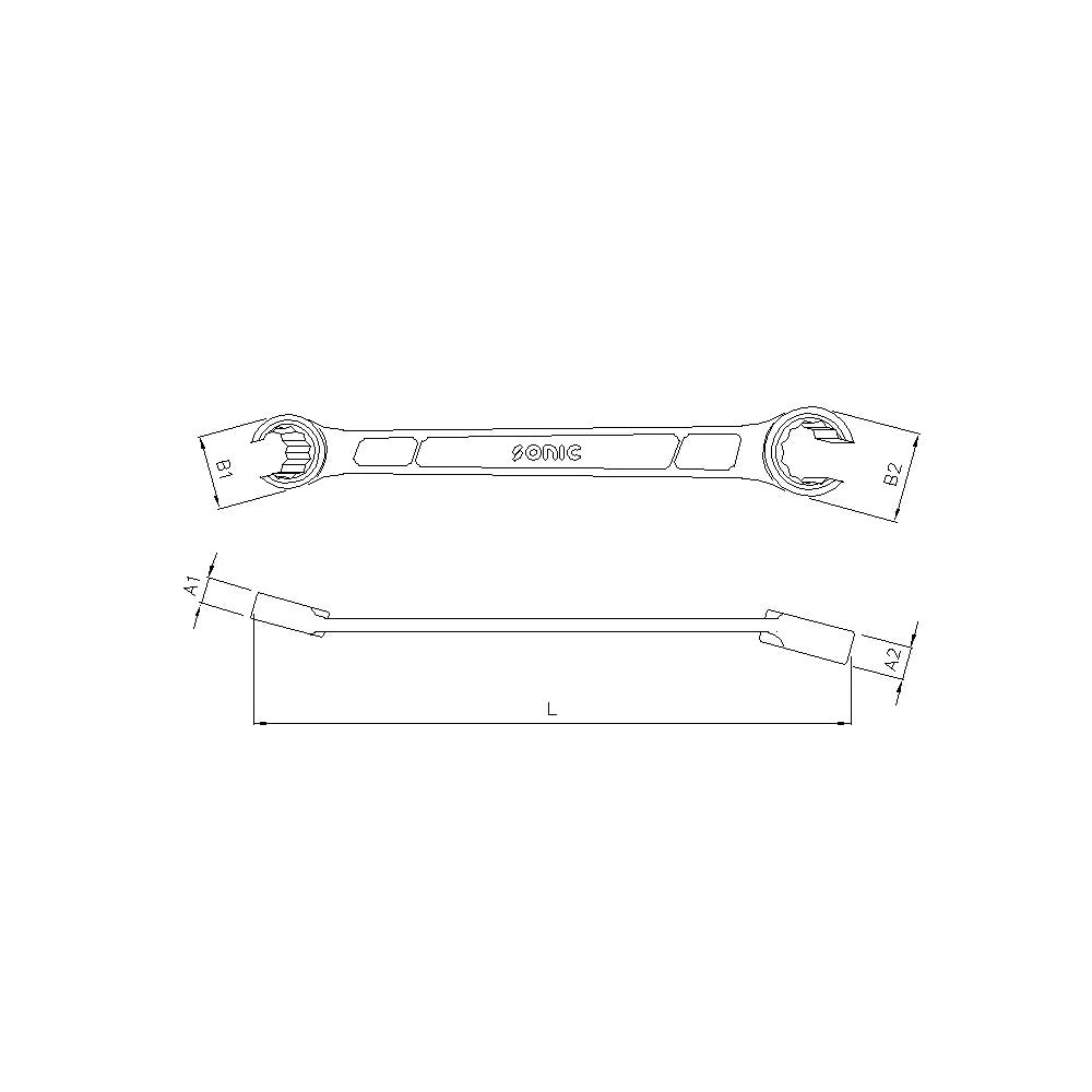 Sonic Offener Ringschlüsselsatz SAE 4-teilig - 600402