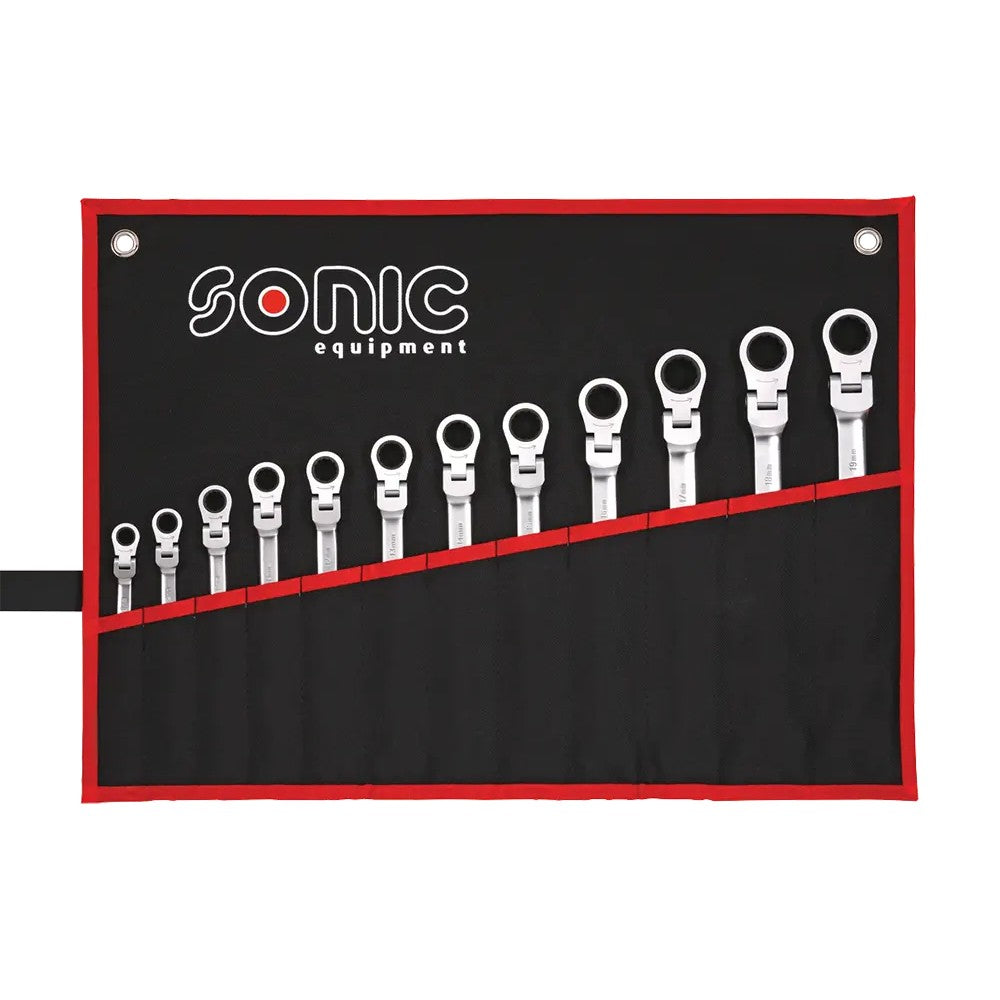 Sonic Flexible Ring-Gabelschlüssel Ratschensatz 12-kant 12-teilig - 601218
