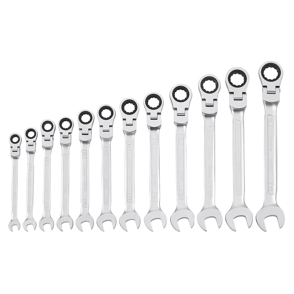 Sonic Flexible Ring-Gabelschlüssel Ratschensatz 12-kant 12-teilig - 601218