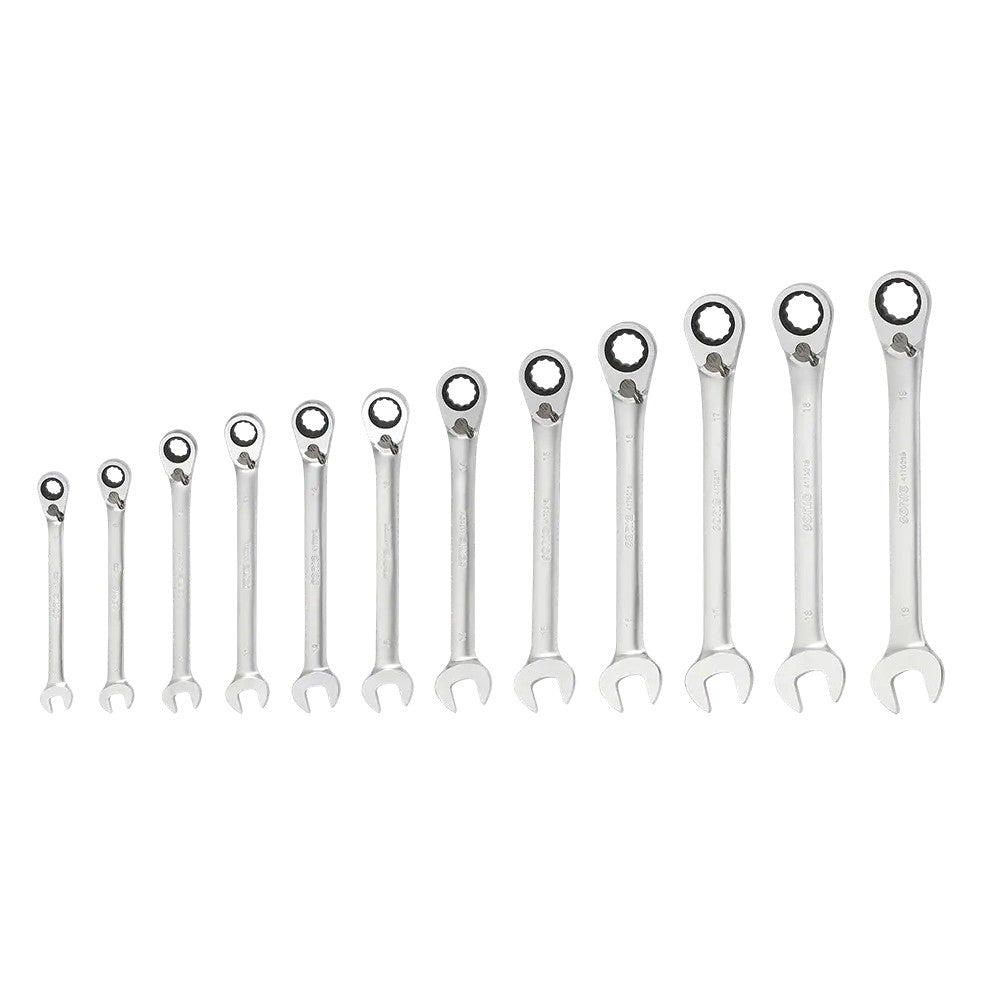 Sonic Umschalt Ring-Gabelschlüssel Ratschensatz 12-kant 12-teilig - 601219