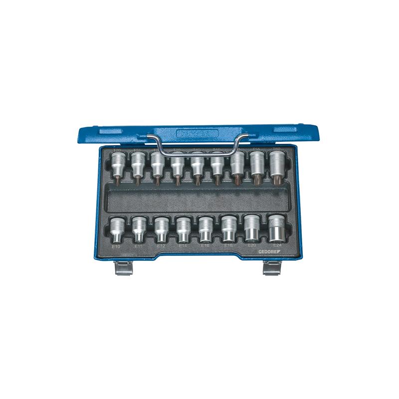 GEDORE Schraubendreher-Satz 1/2 Zoll 17-teilig Innen- und Außen-Torx ITX 19 TX-017