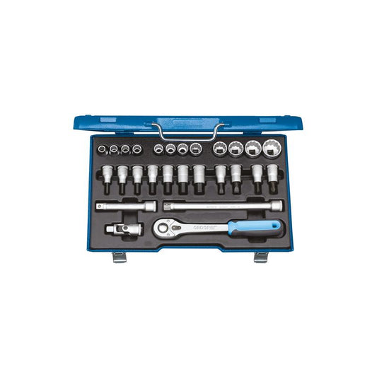 GEDORE Steckschlüssel-Satz 1/2 Zoll, 27-teilig, Universaldprofil, 10 bis 30 Millimeter D 19 IMU-10