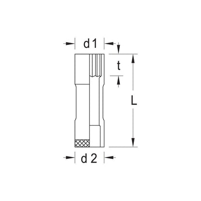 GEDORE Steckschlüsseleinsatz 12,7 mm lang UD-Profil 23,81 mm Durchmesser 38 mm Länge 23,81 mm - 123456