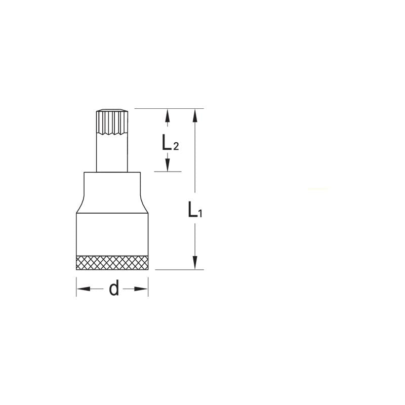 GEDORE Schraubendrehereinsatz 12,7 mm XZN M12 INX 19 12 - 123456