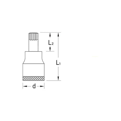GEDORE Schraubendrehereinsatz 12,7 mm XZN M12 INX 19 12 - 123456