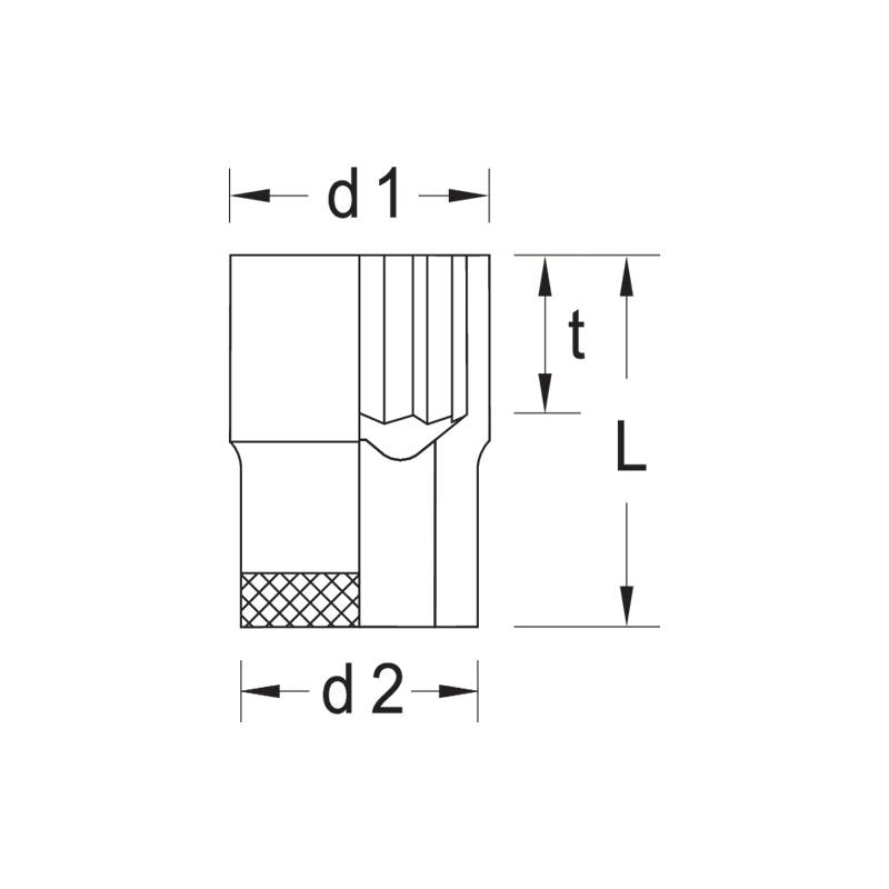 GEDORE Steckschlüsseleinsatz 1 Zoll 12-Kant 1 13/16 Zoll D 21 1 13/16AF - 12345678