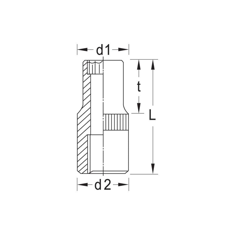 GEDORE Steckschlüsseleinsatz 1/4 Zoll UD-Profil 14 Millimeter D 20 14 - 123456
