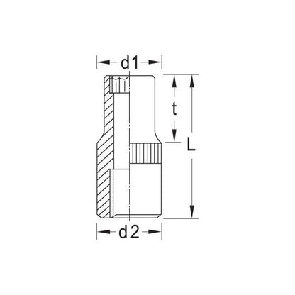 GEDORE Steckschlüsseleinsatz 1/4 Zoll UD-Profil 14 Millimeter D 20 14 - 123456