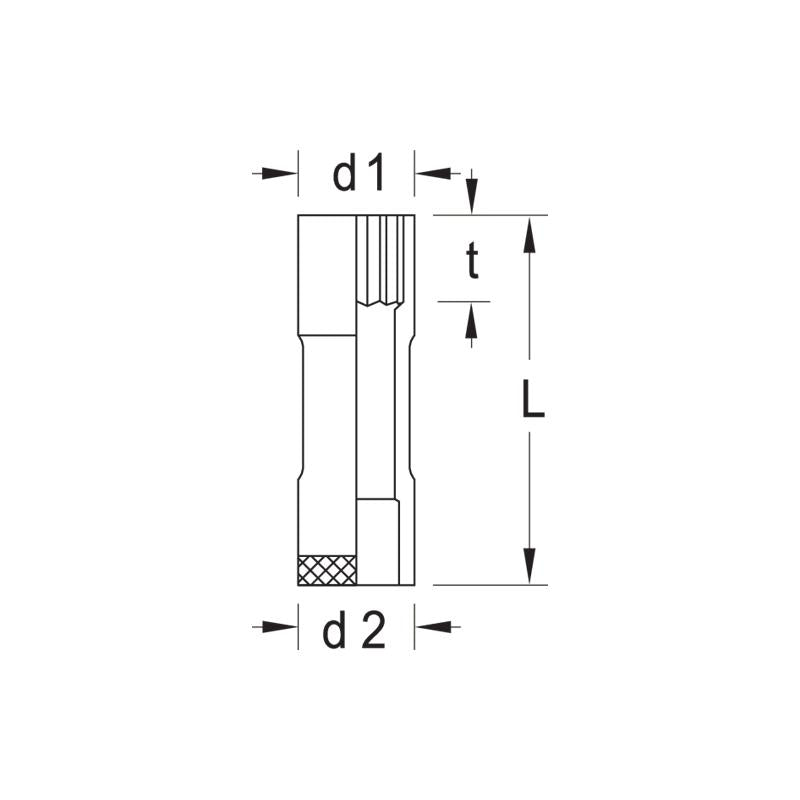 GEDORE Steckschlüsseleinsatz 3/8 Zoll lang UD-Profil 13/16 Zoll D 30 L 13/16AF-123456