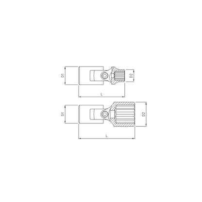 Sonic Kardan-Stecknuss 1/2 Zoll TX-Profil (verschiedene Größen)