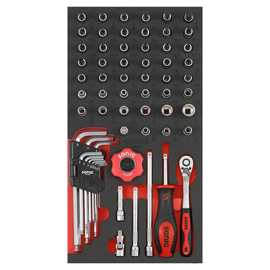 Sonic Schaumeinlage 1/3 SFS 1/4" Biteinsatz-Satz 63-teilig (SAE)