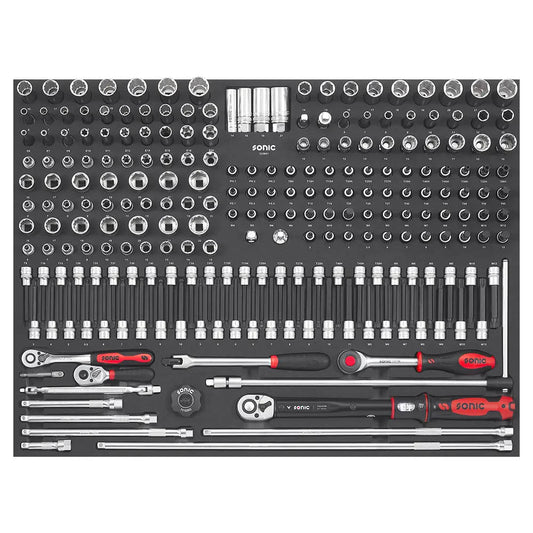 Sonic Schaumeinlage SFS Nuss- und Bit-Satz 3/8", 228-teilig
