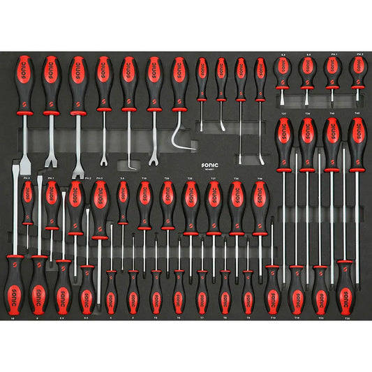 Sonic Schaumeinlage SFS Schraubendreher- und Abzieher-Satz, 45-teilig