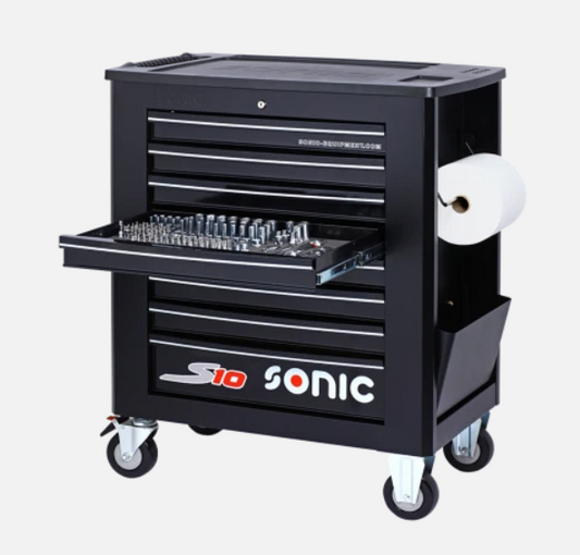 Sonic Werkstattwagen S10 gefüllt 527 teilig – schwarz