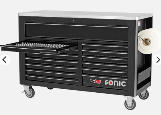 Sonic Werkstattwagen S15 gefüllt 575 teilig – schwarz