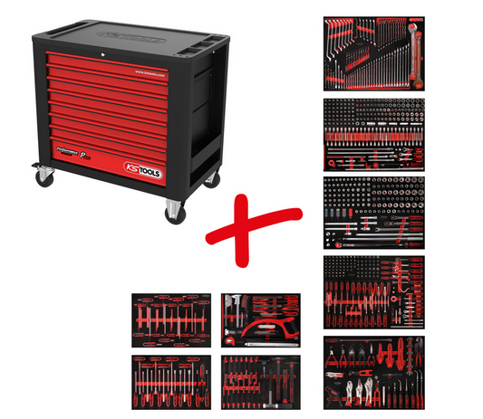 KS Tools Performanceplus Werkstattwagen-Satz P20 mit 706 Werkzeugen für 7 Schubladen