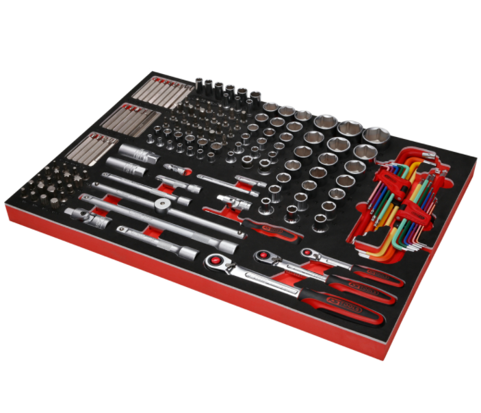 KS Tools Performanceplus Werkstattwagen-Satz P15 mit 262 Werkzeugen für 5 Schubladen
