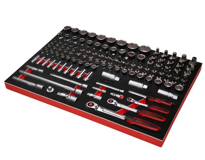 KS Tools Performanceplus Werkstattwagen-Satz P10 mit 366 Werkzeugen für 6 Schubladen