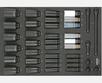 Sonic Werkstattwagen S14 gefüllt 735 teilig – schwarz