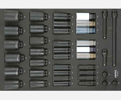 Sonic Werkstattwagen S15 gefüllt 735 teilig – schwarz