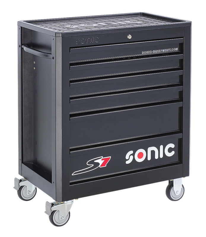 Sonic Werkstattwagen S7 gefüllt 206 teilig – schwarz