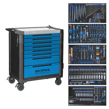 SW-Stahl Werkstattwagen gefüllt 434 teilig - blau