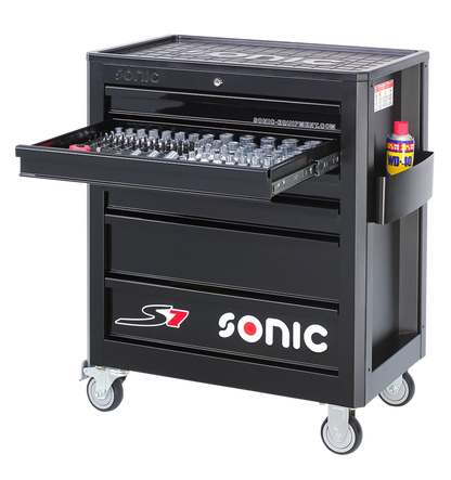 Sonic Werkstattwagen S7 gefüllt 206 teilig – schwarz